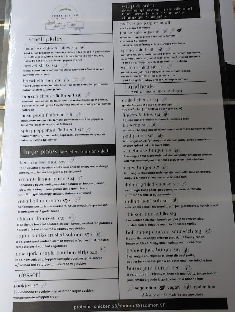 Acres Bistro Menu image 4